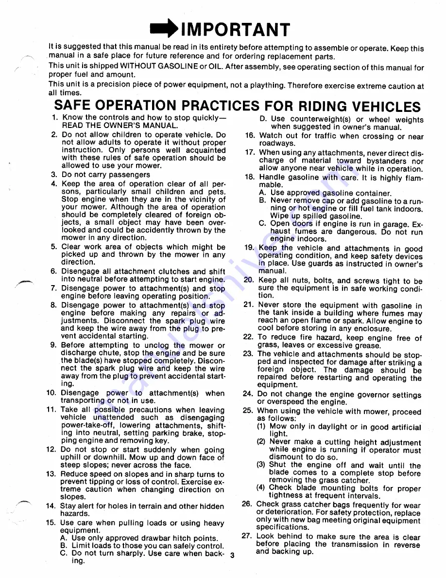 MTD 130-360A Owner'S Manual Download Page 3