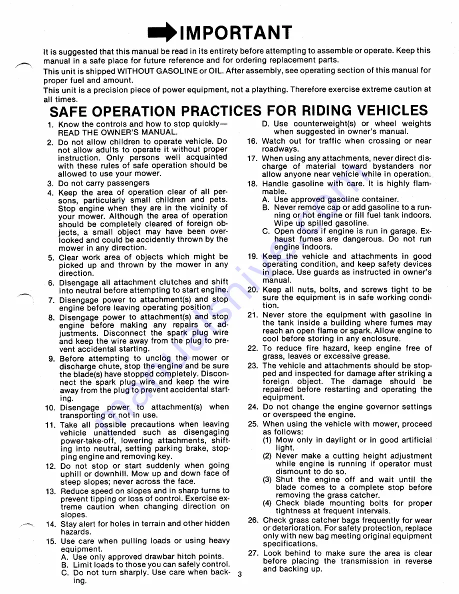 MTD 130-390A Owner'S Manual Download Page 3