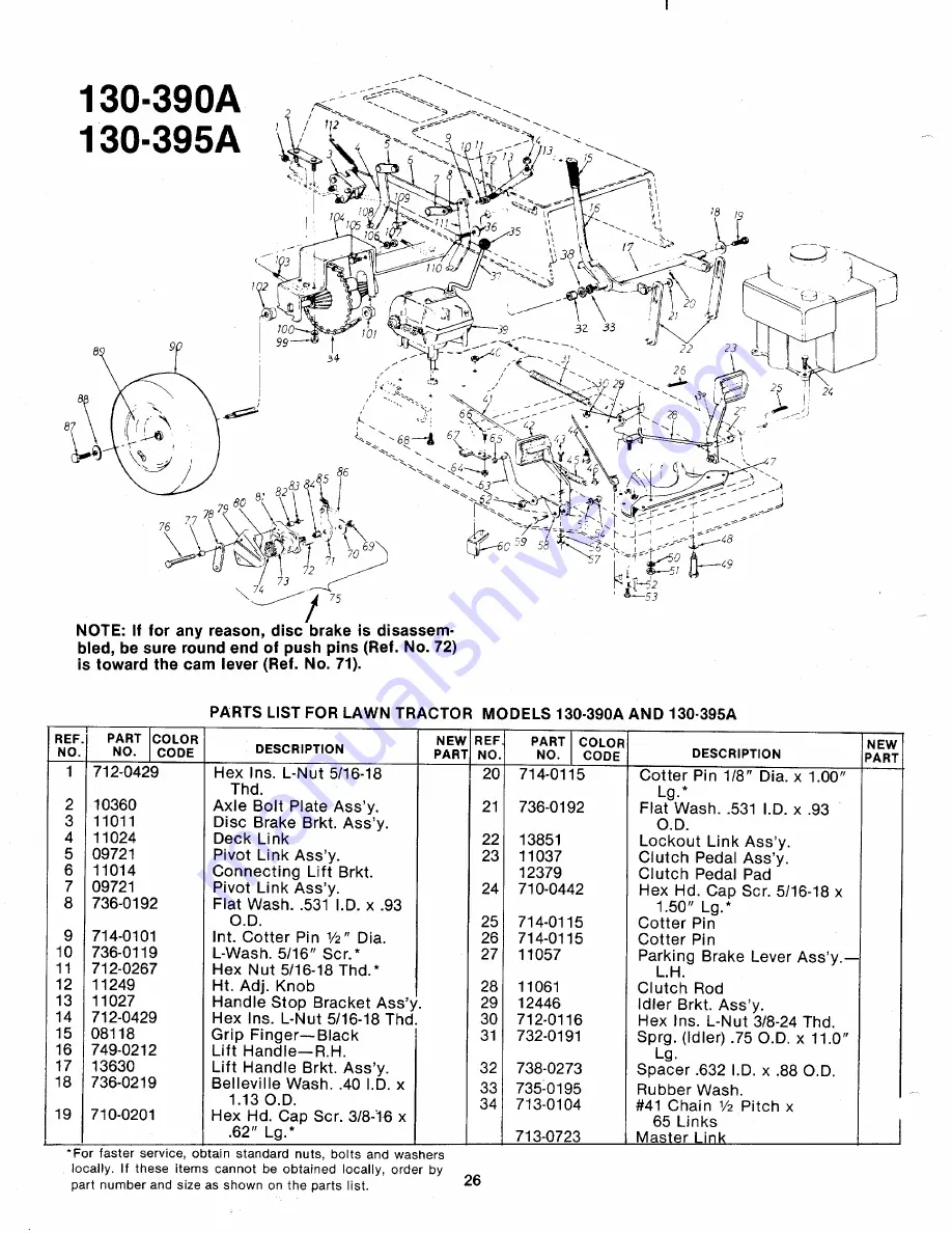 MTD 130-390A Owner'S Manual Download Page 26