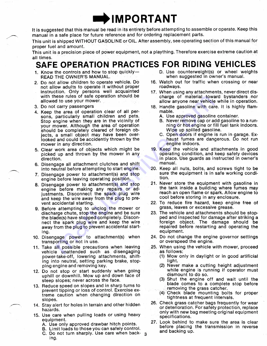 MTD 130-485A Owner'S Manual Download Page 3