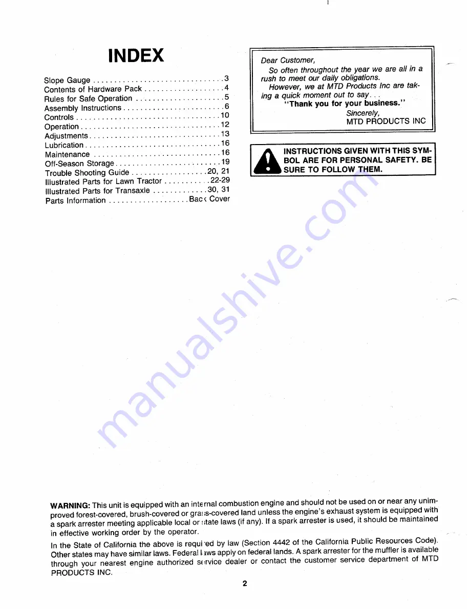 MTD 130-660-000 Скачать руководство пользователя страница 2