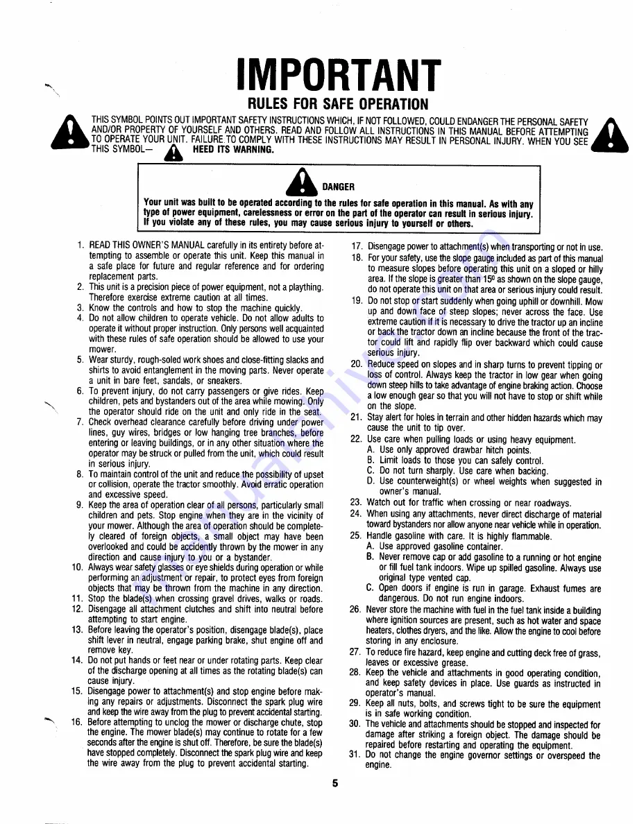 MTD 130-660-000 Owner'S Manual Download Page 5