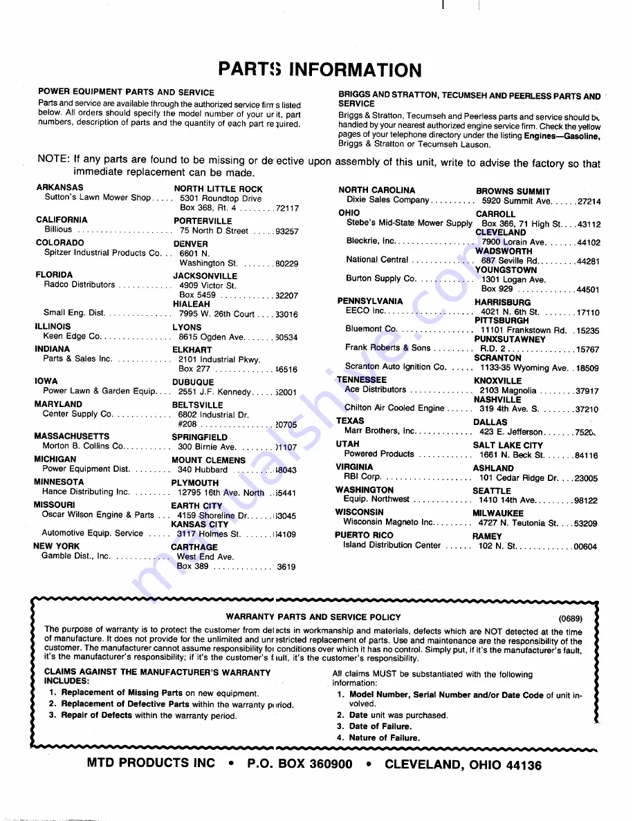 MTD 130-660-000 Owner'S Manual Download Page 32