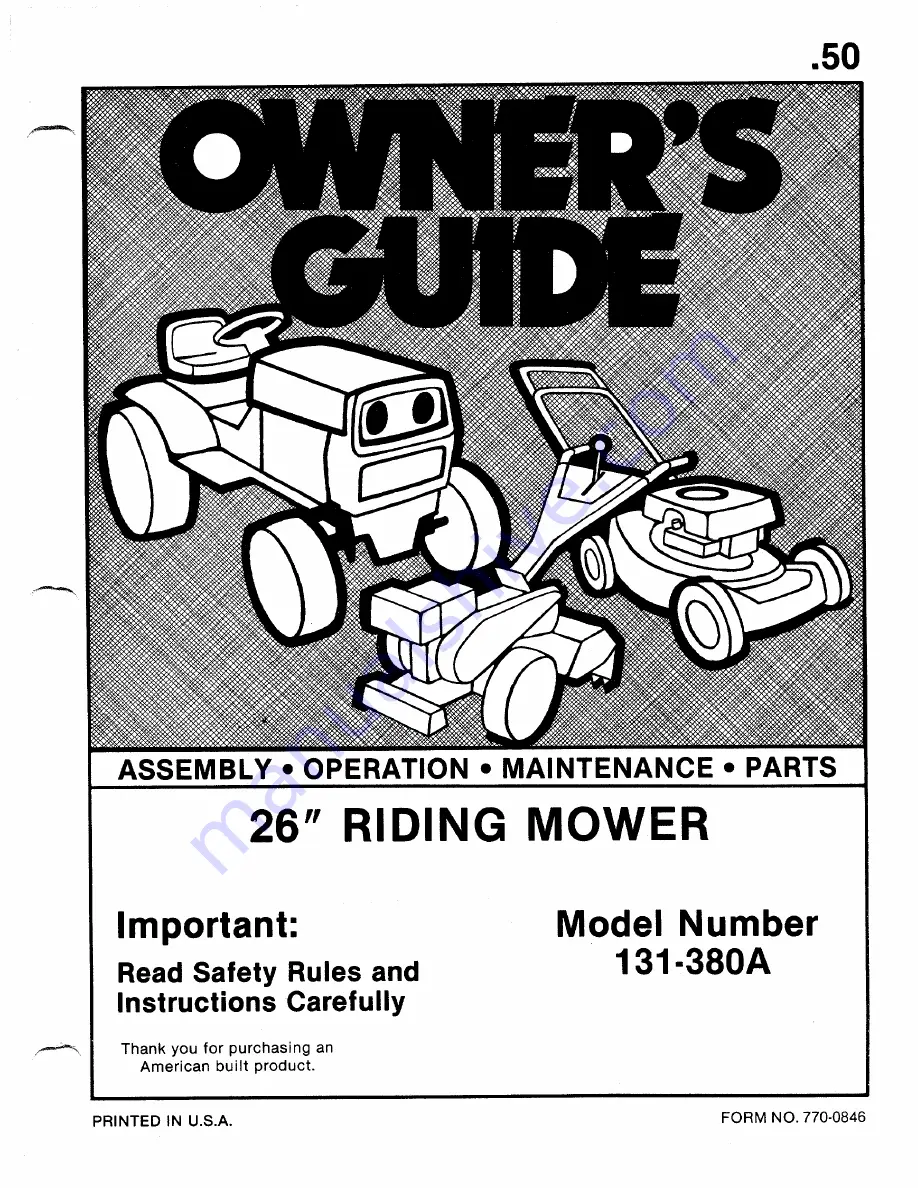 MTD 131-380A Owner'S Manual Download Page 1