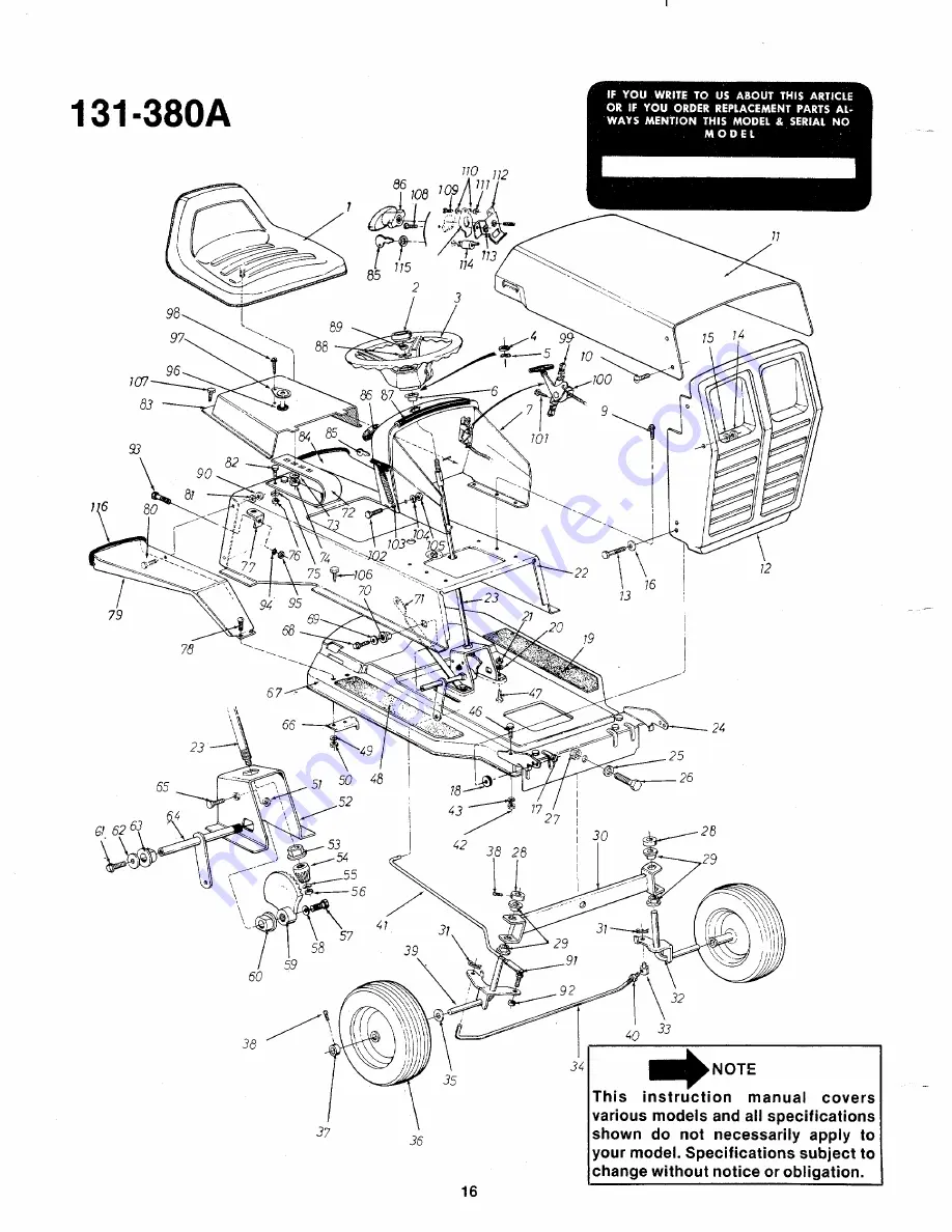 MTD 131-380A Owner'S Manual Download Page 16