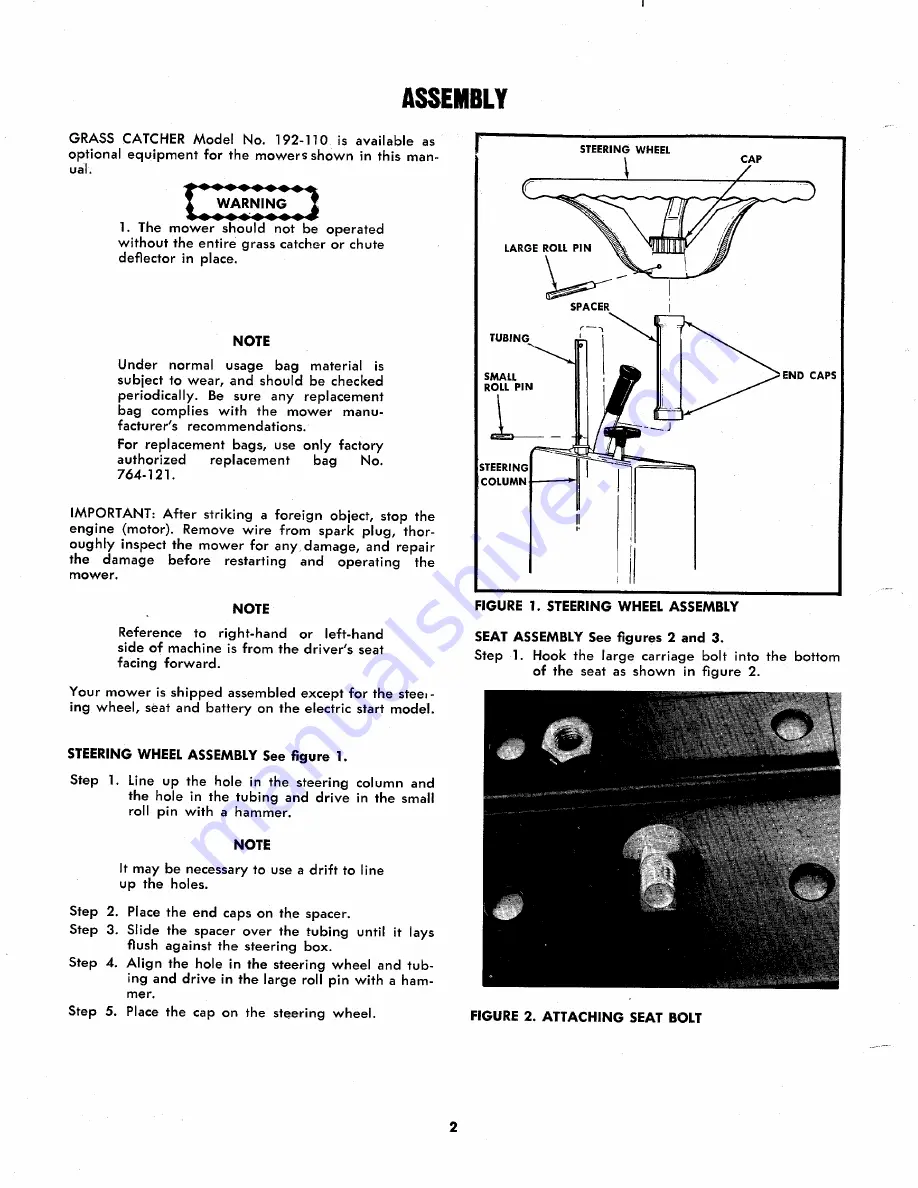 MTD 132-425 Operating Instructions Manual Download Page 2