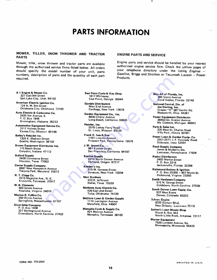 MTD 132-425 Operating Instructions Manual Download Page 16