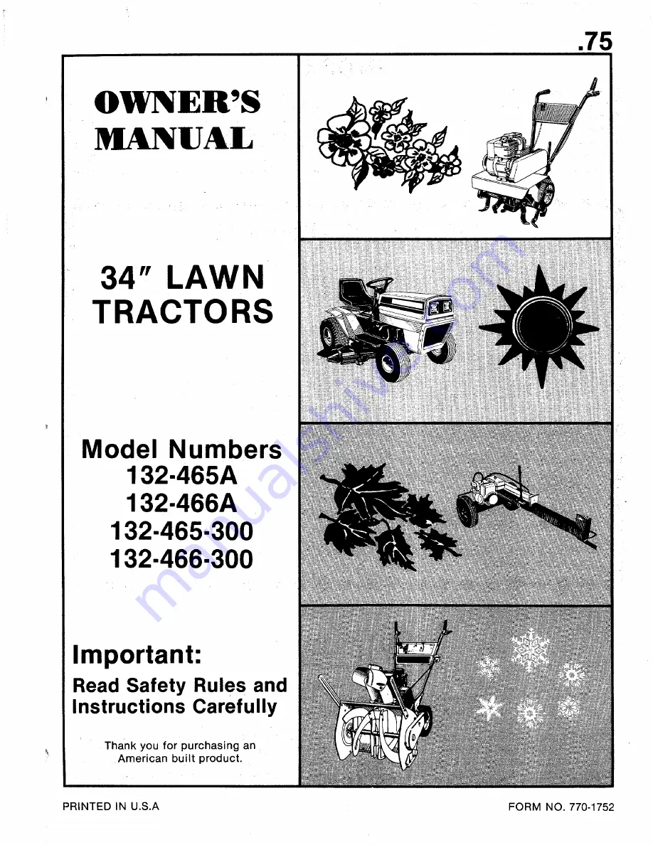 MTD 132-465-300 Owner'S Manual Download Page 1