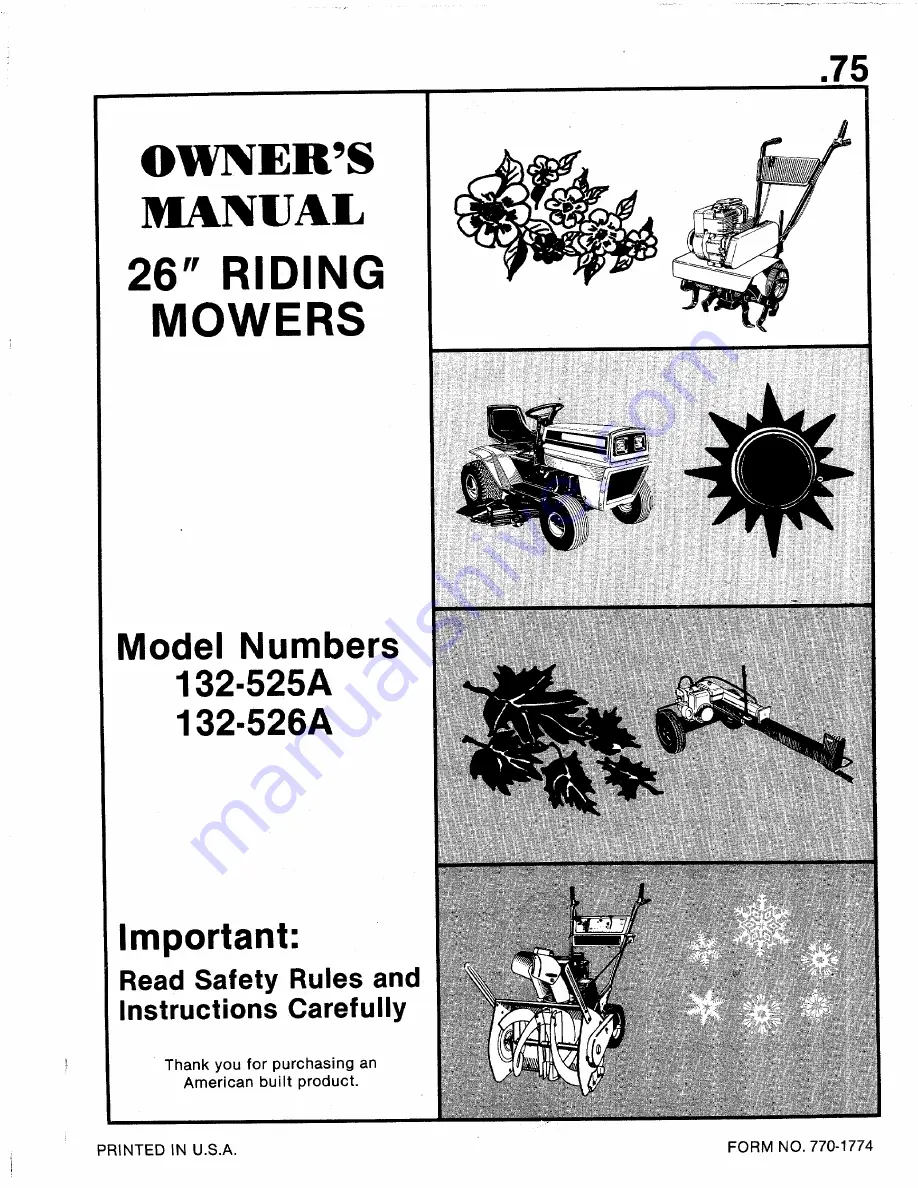 MTD 132-525A Owner'S Manual Download Page 1