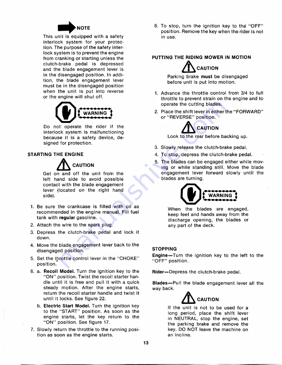 MTD 133-502A Owner'S Manual Download Page 13