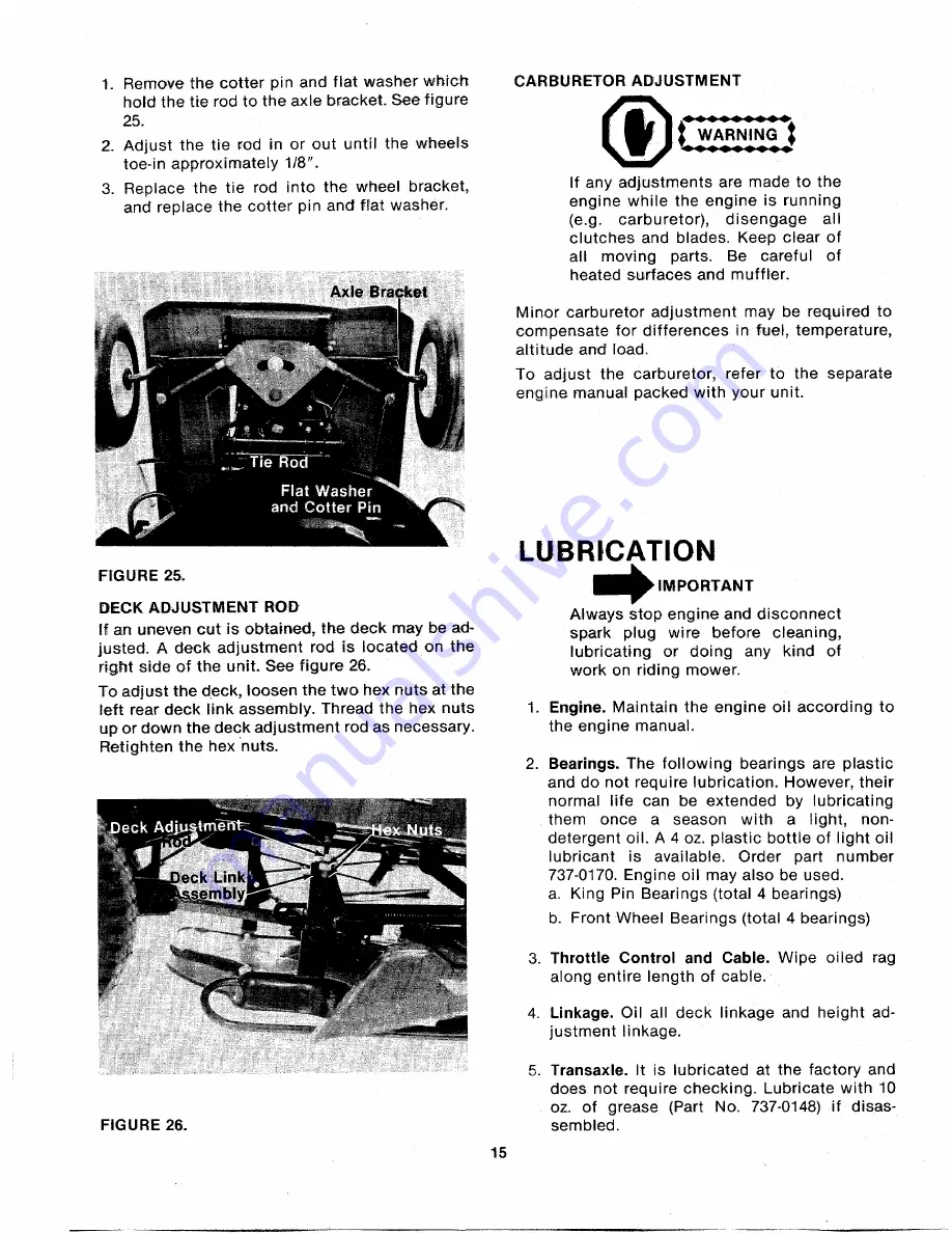 MTD 133-502A Owner'S Manual Download Page 15