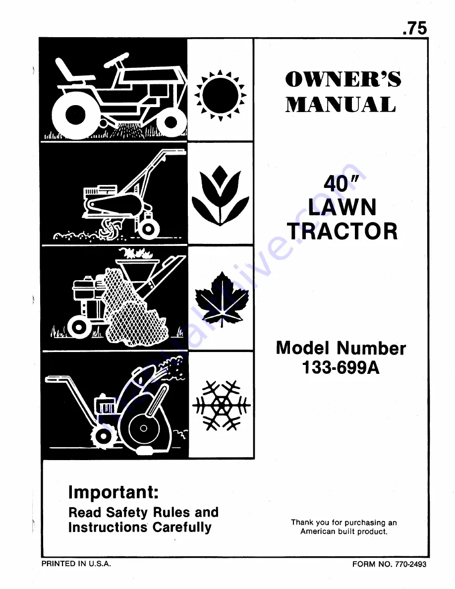 MTD 133-699A Owner'S Manual Download Page 1