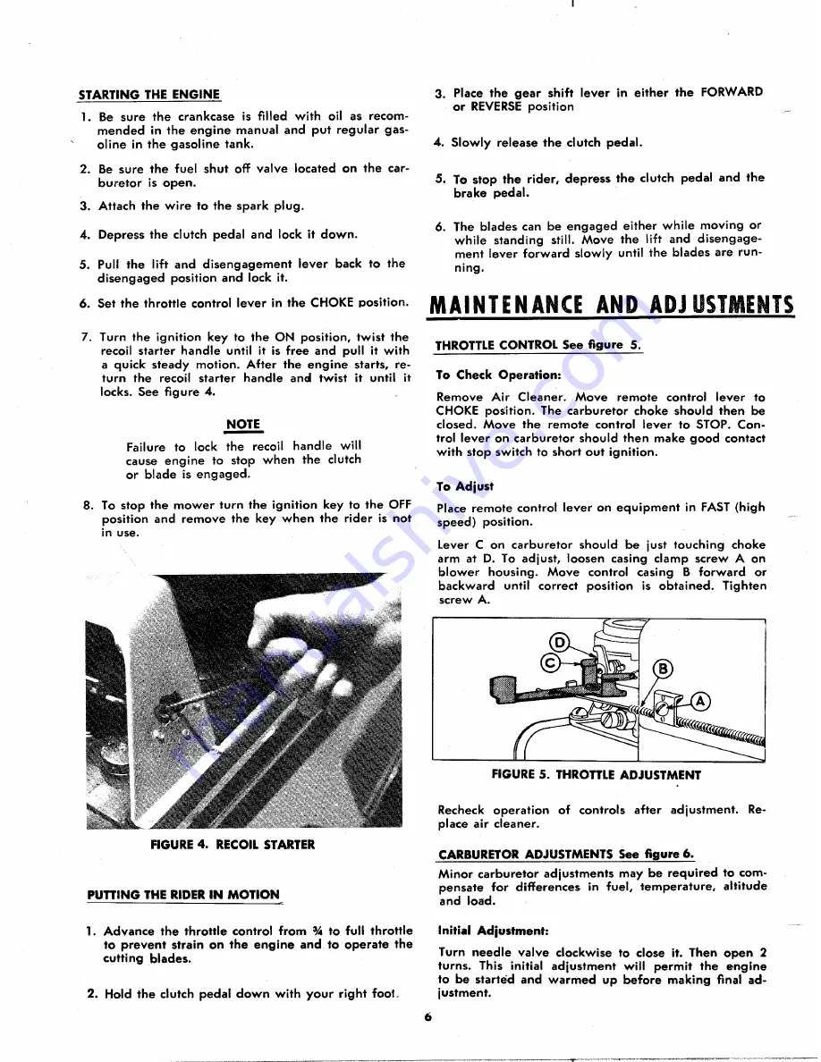 MTD 134-410A Owner'S Operating Service Instruction Manual Download Page 6