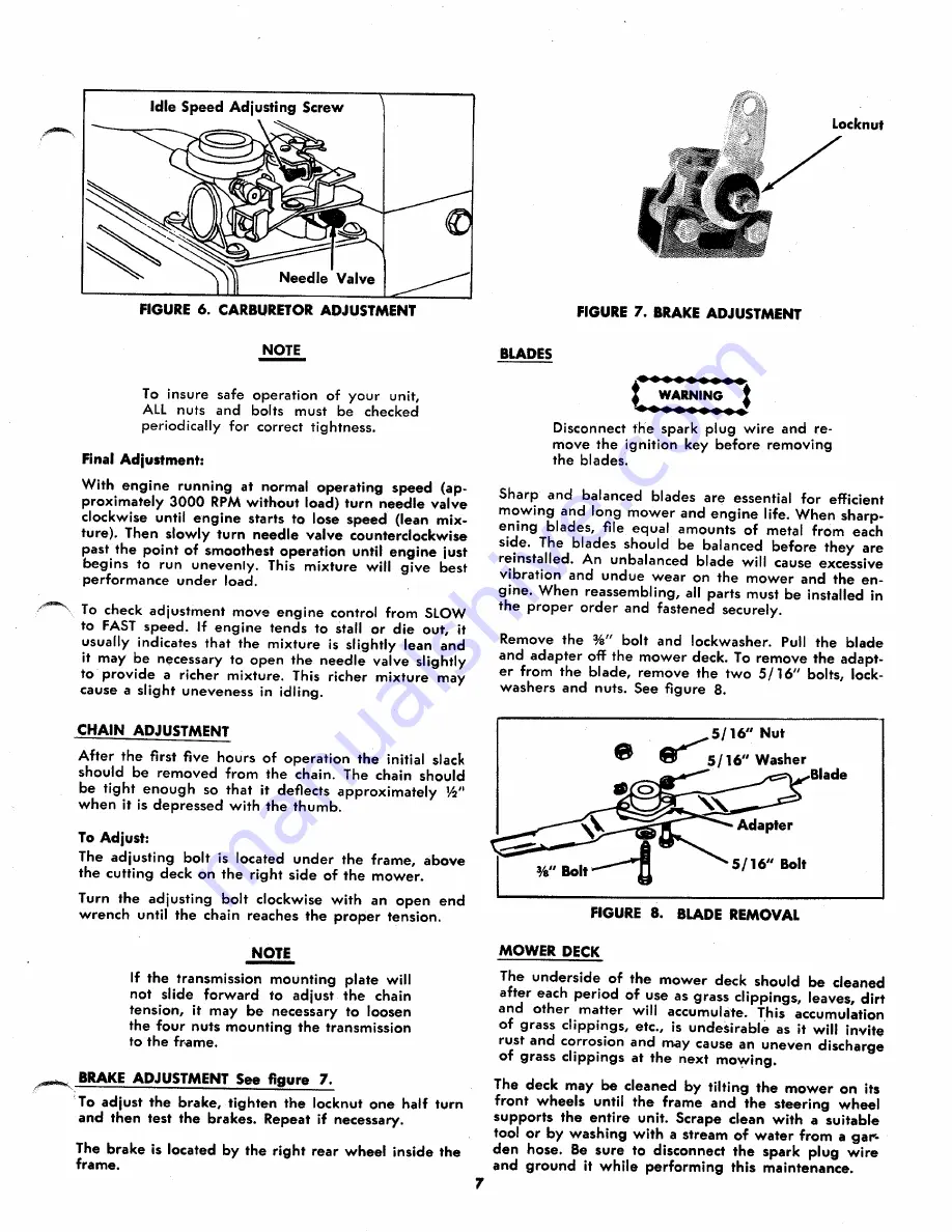 MTD 134-410A Owner'S Operating Service Instruction Manual Download Page 7