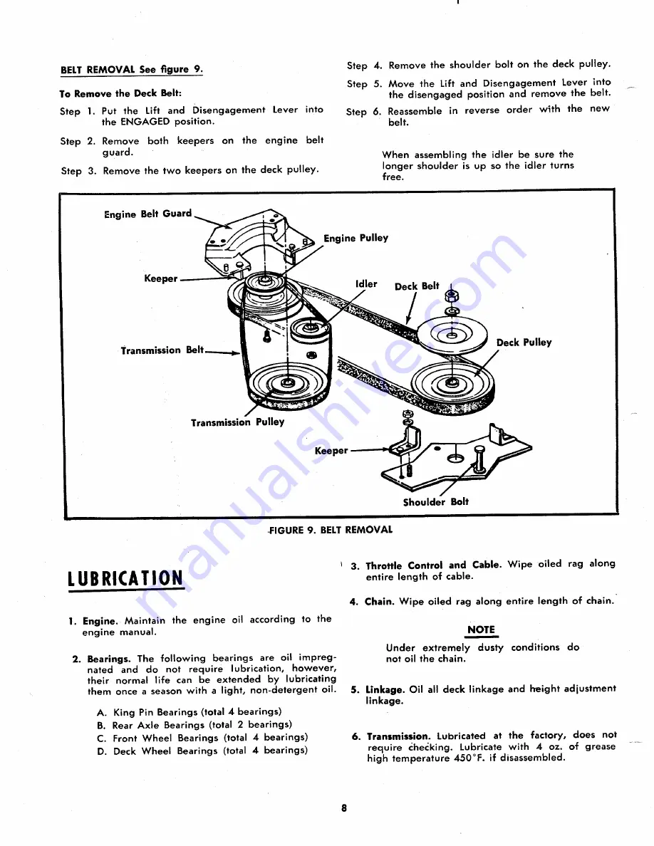 MTD 134-410A Owner'S Operating Service Instruction Manual Download Page 8