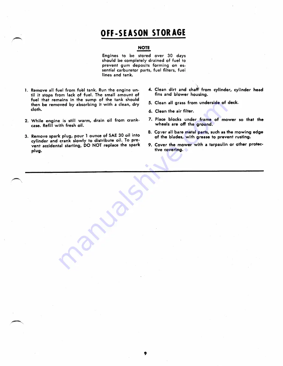 MTD 134-410A Owner'S Operating Service Instruction Manual Download Page 9