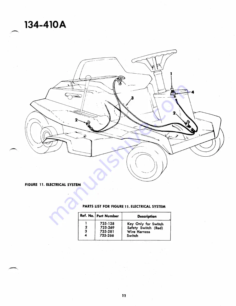 MTD 134-410A Owner'S Operating Service Instruction Manual Download Page 11