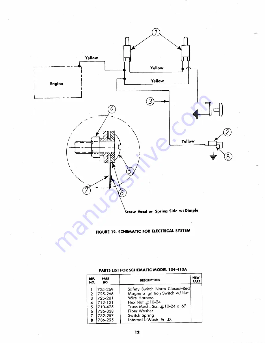 MTD 134-410A Owner'S Operating Service Instruction Manual Download Page 12