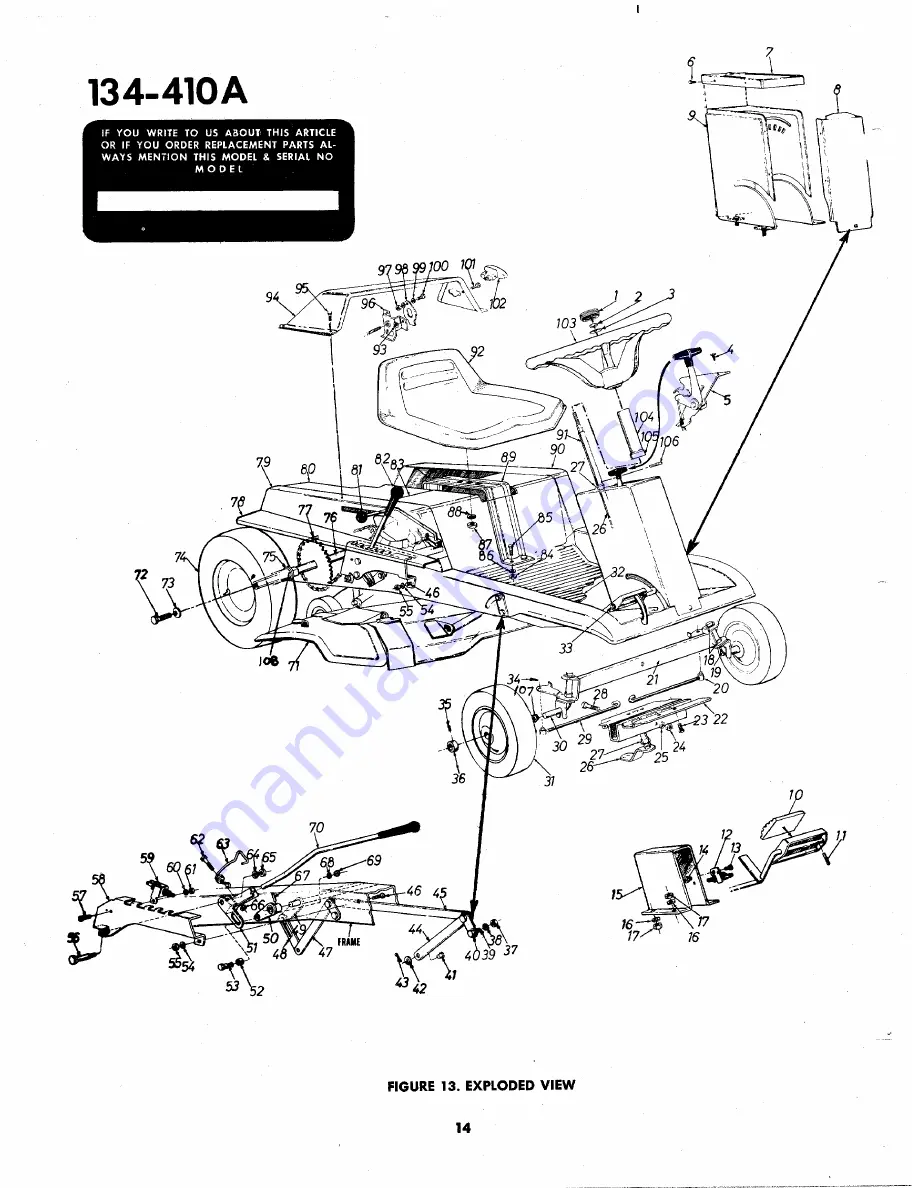 MTD 134-410A Owner'S Operating Service Instruction Manual Download Page 14