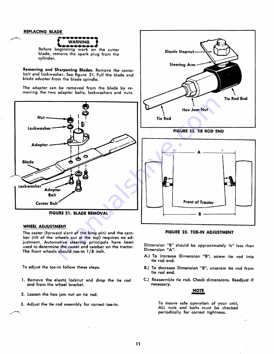 MTD 134-460A Owner'S Operating Service Instruction Manual Download Page 11