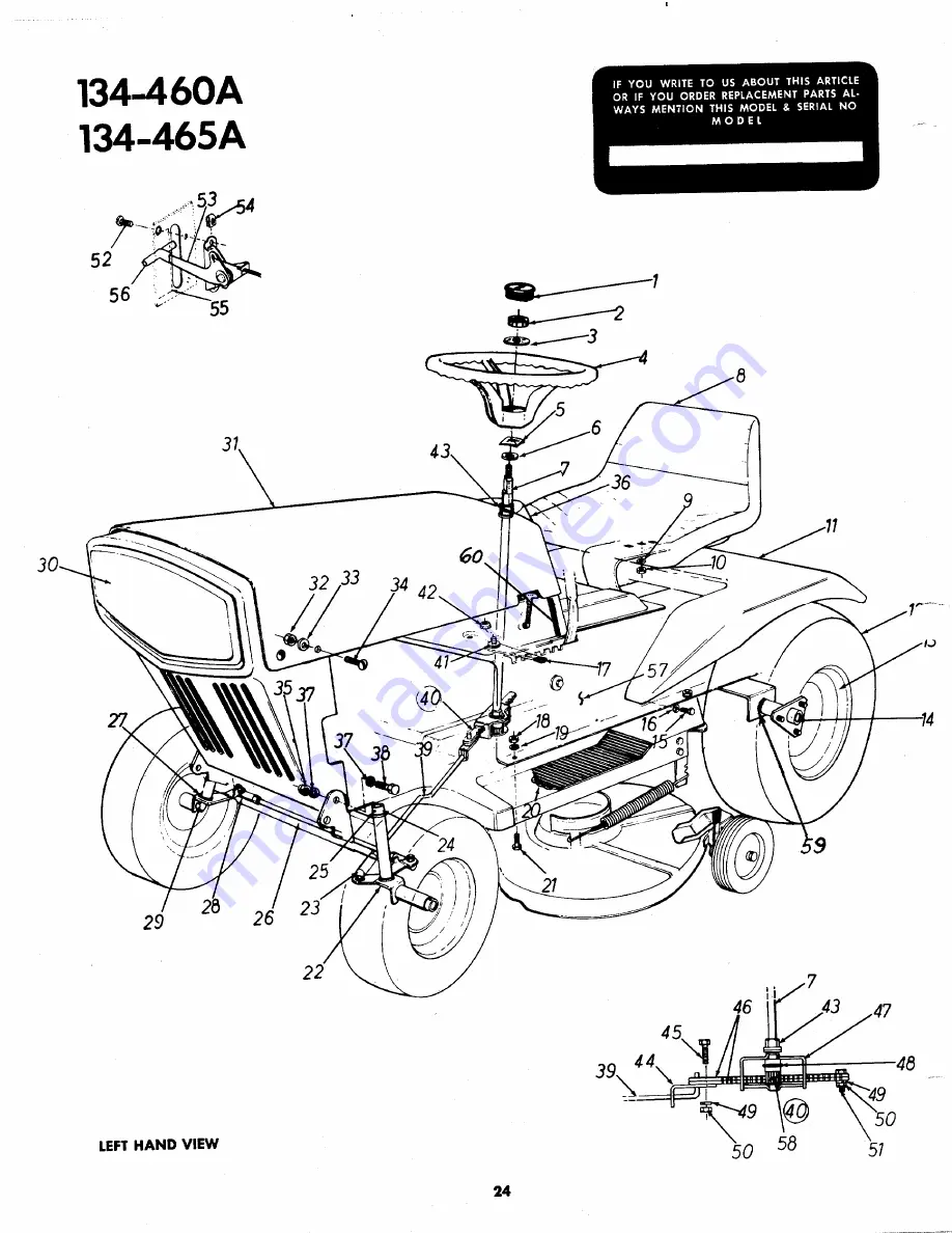 MTD 134-460A Owner'S Operating Service Instruction Manual Download Page 24