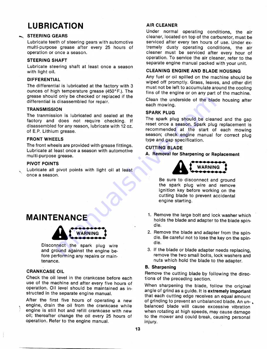 MTD 135-395-000 Owner'S Manual Download Page 13