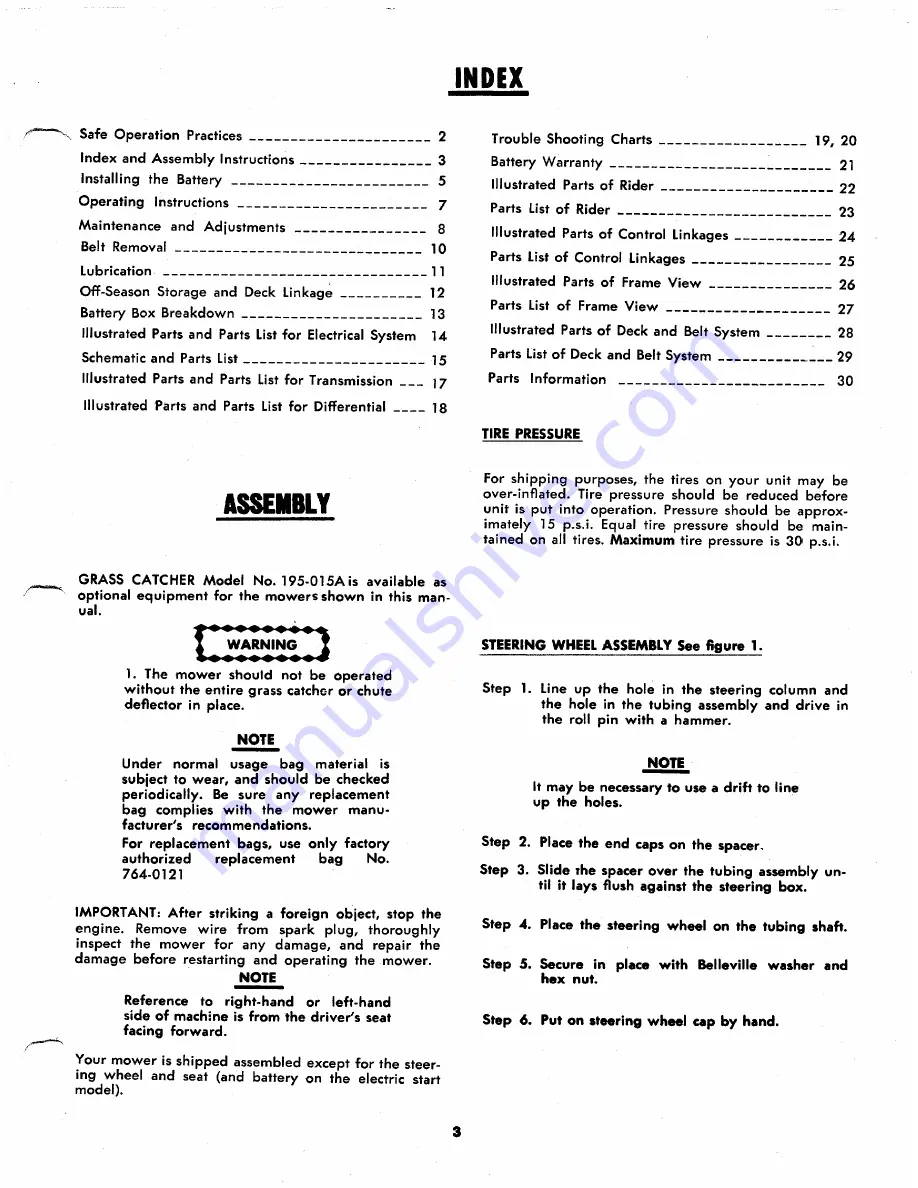 MTD 135-420A Owner'S Operating Service Instruction Manual Download Page 3