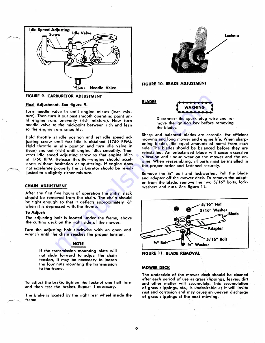 MTD 135-420A Owner'S Operating Service Instruction Manual Download Page 9