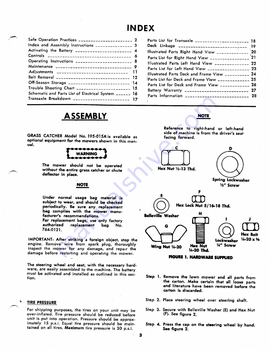 MTD 135-495A Owner'S Operating Service Instruction Manual Download Page 3