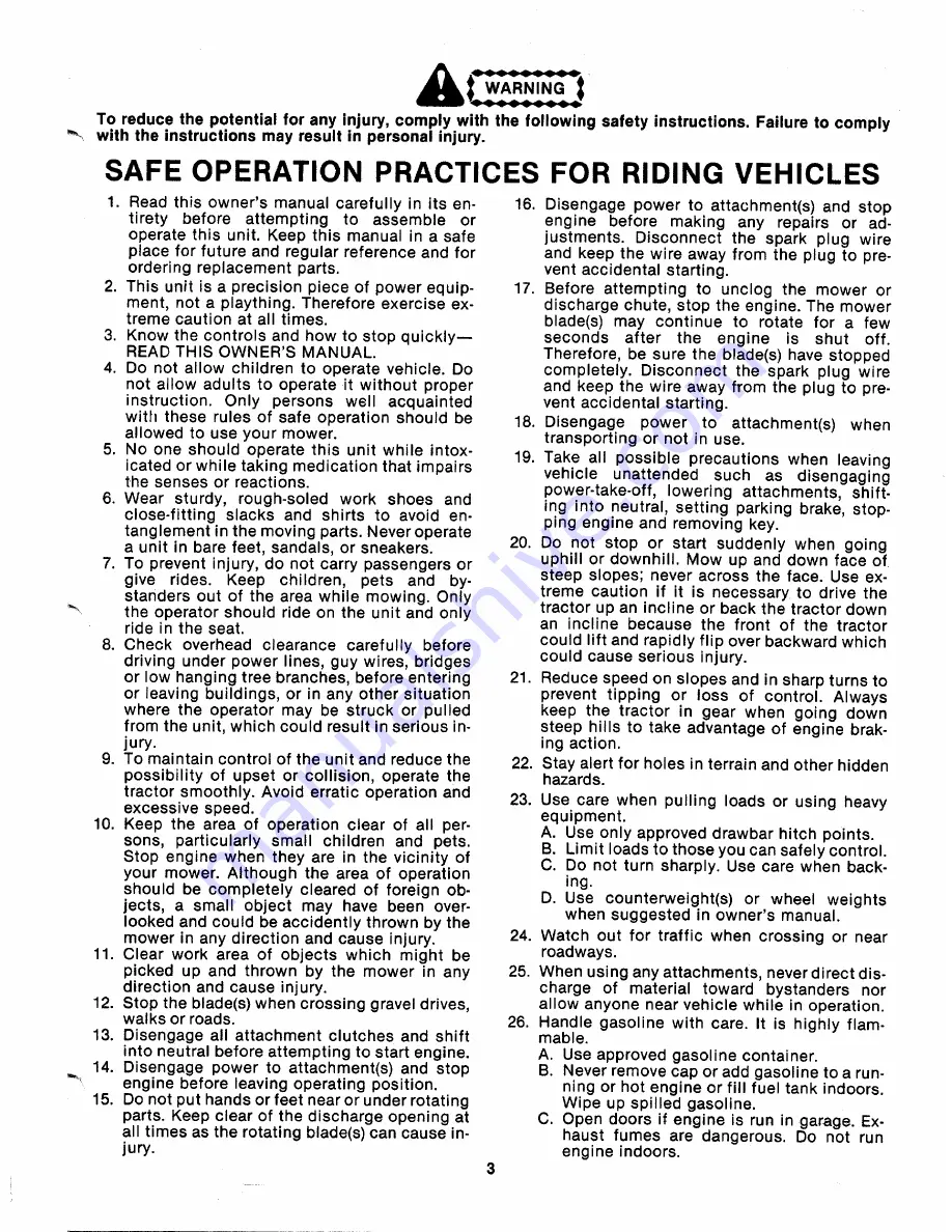 MTD 135-500-000 Owner'S Manual Download Page 3