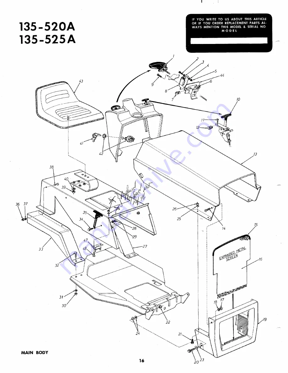 MTD 135-520A Owner'S Operating Service Instruction Manual Download Page 16