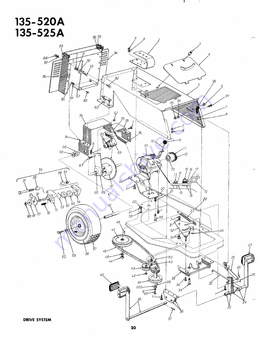 MTD 135-520A Owner'S Operating Service Instruction Manual Download Page 20