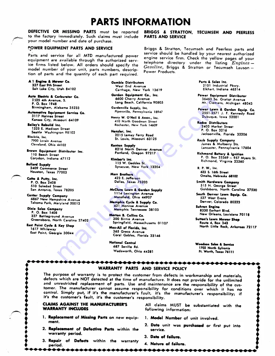 MTD 135-520A Owner'S Operating Service Instruction Manual Download Page 35