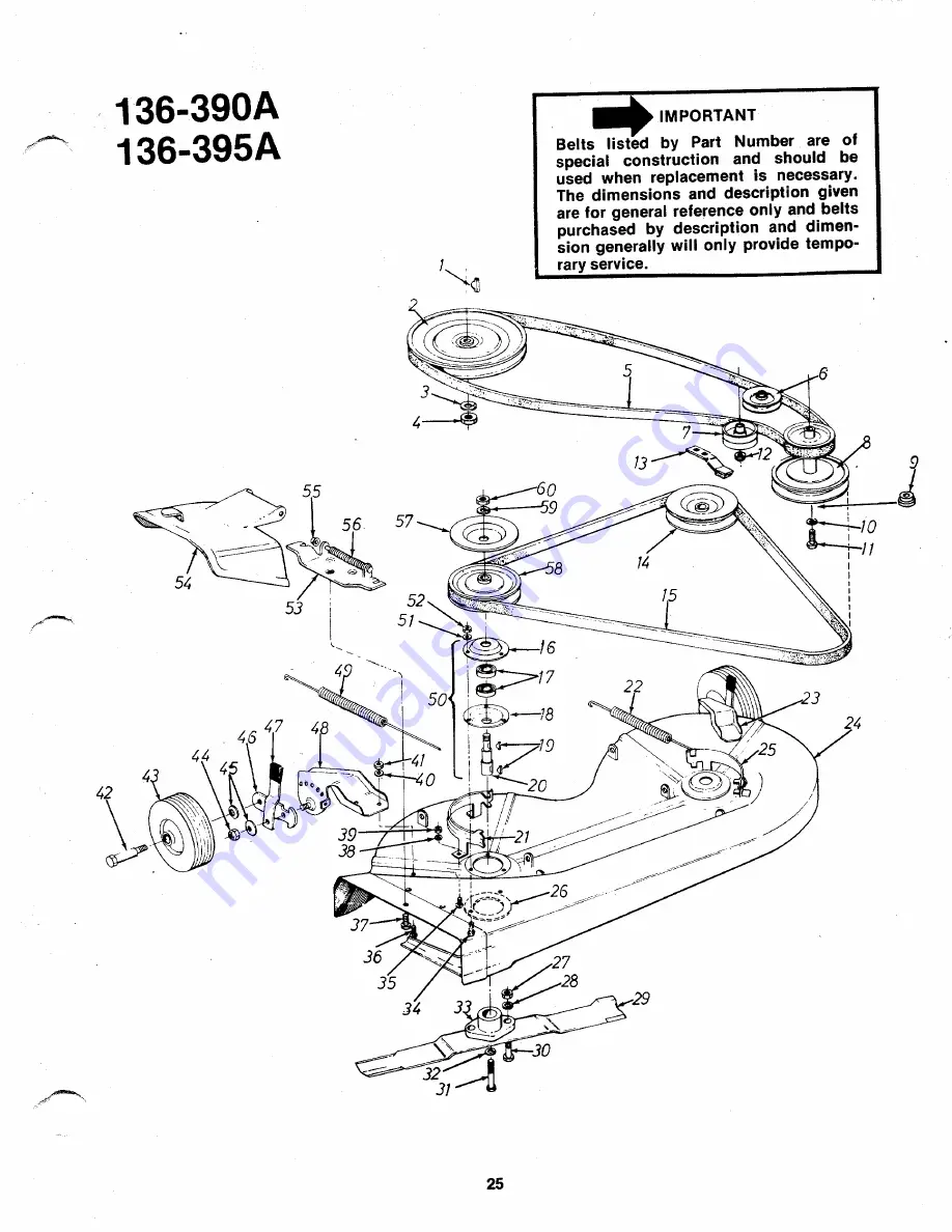 MTD 136-390A Owner'S Operating Service Instruction Manual Download Page 25