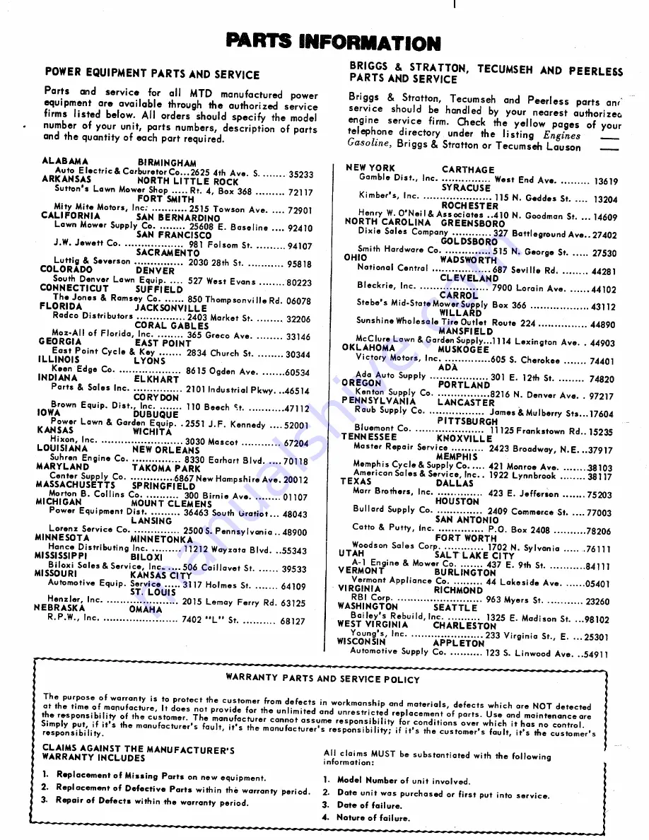 MTD 136-390A Owner'S Operating Service Instruction Manual Download Page 28