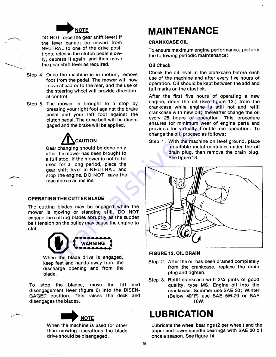 MTD 136-495A Owner'S Operating Service Instruction Manual Download Page 9