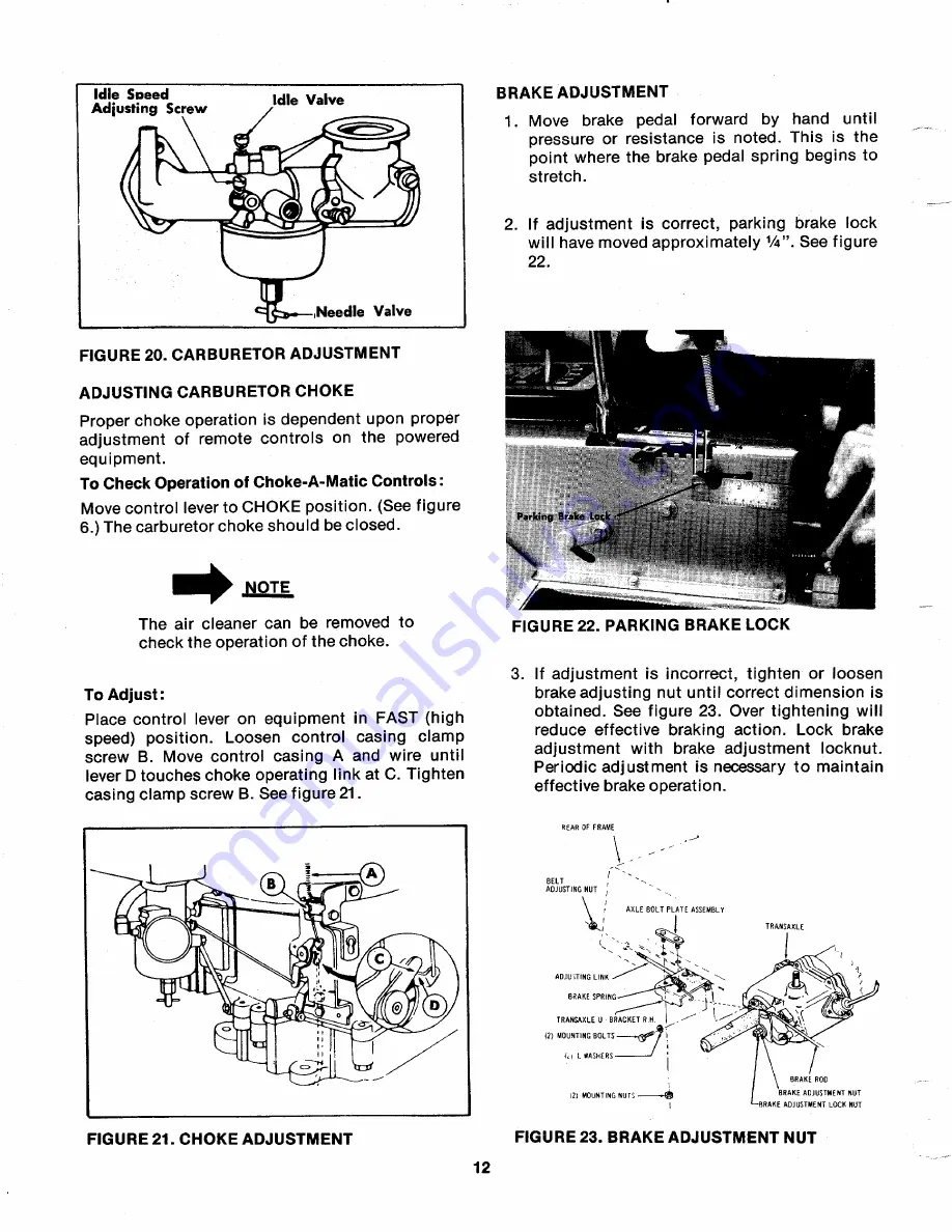 MTD 136-495A Owner'S Operating Service Instruction Manual Download Page 12