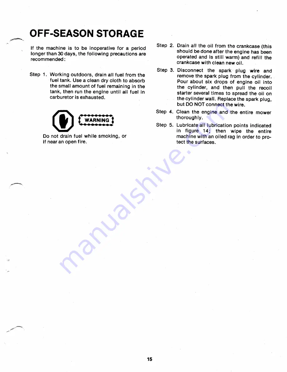 MTD 136-495A Owner'S Operating Service Instruction Manual Download Page 15