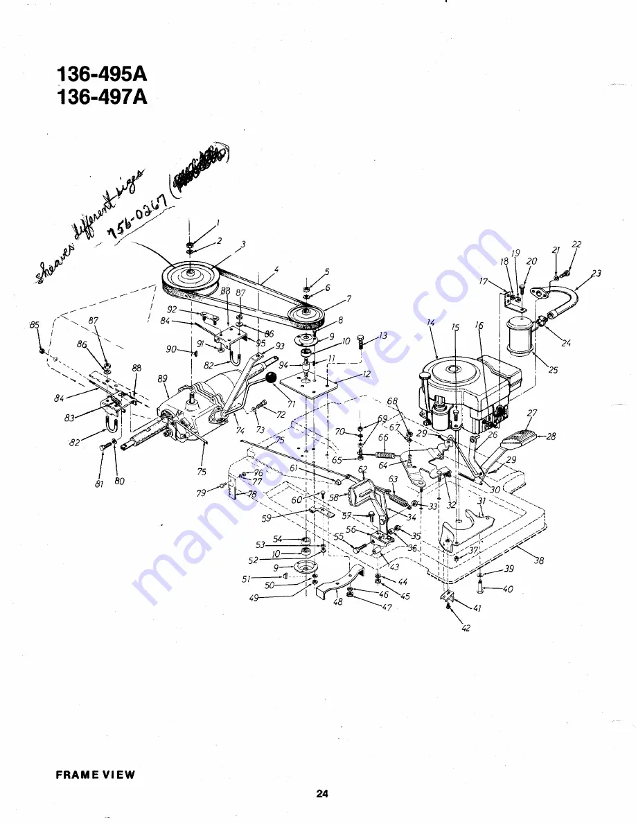 MTD 136-495A Owner'S Operating Service Instruction Manual Download Page 24