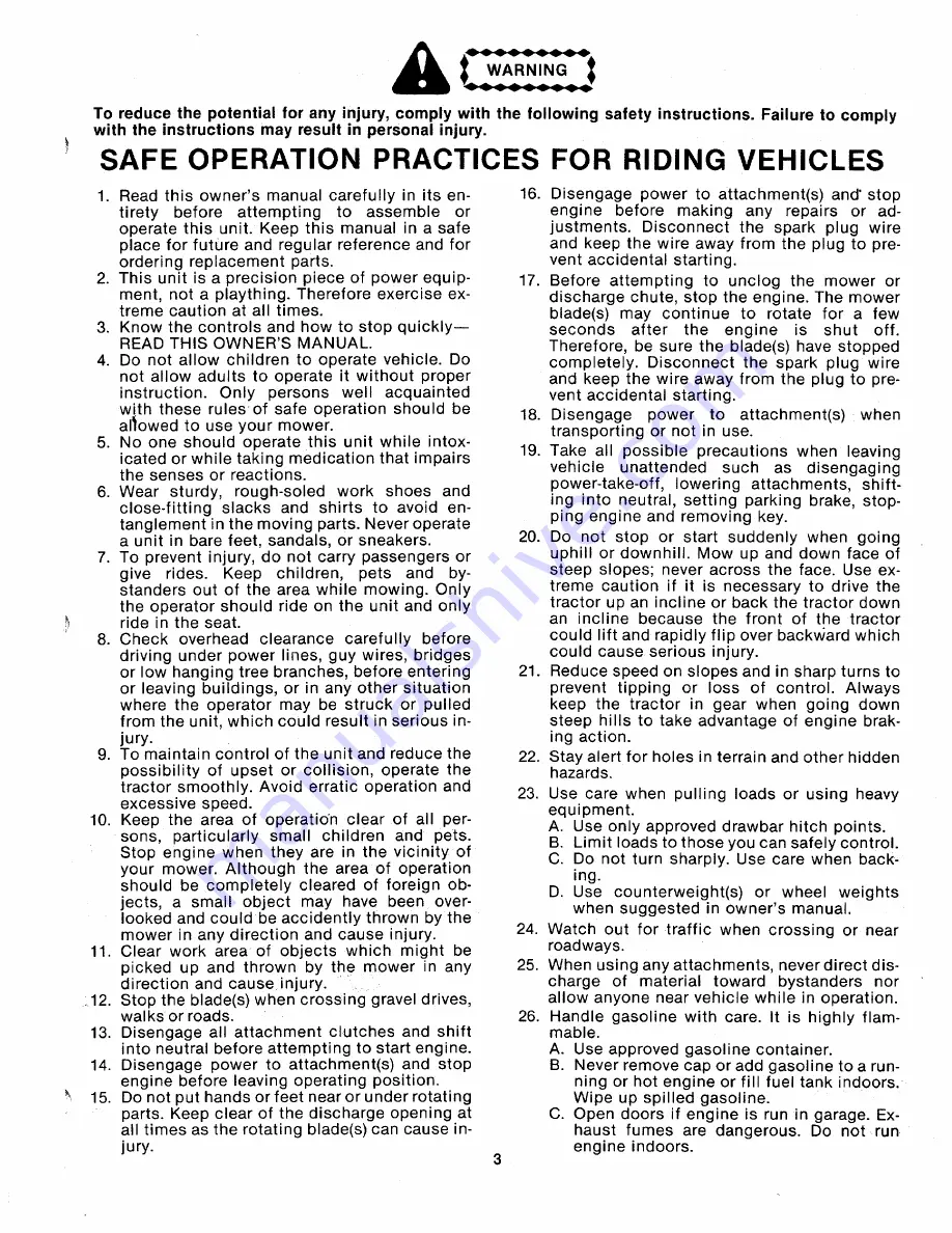 MTD 136-501-000 Owner'S Manual Download Page 3