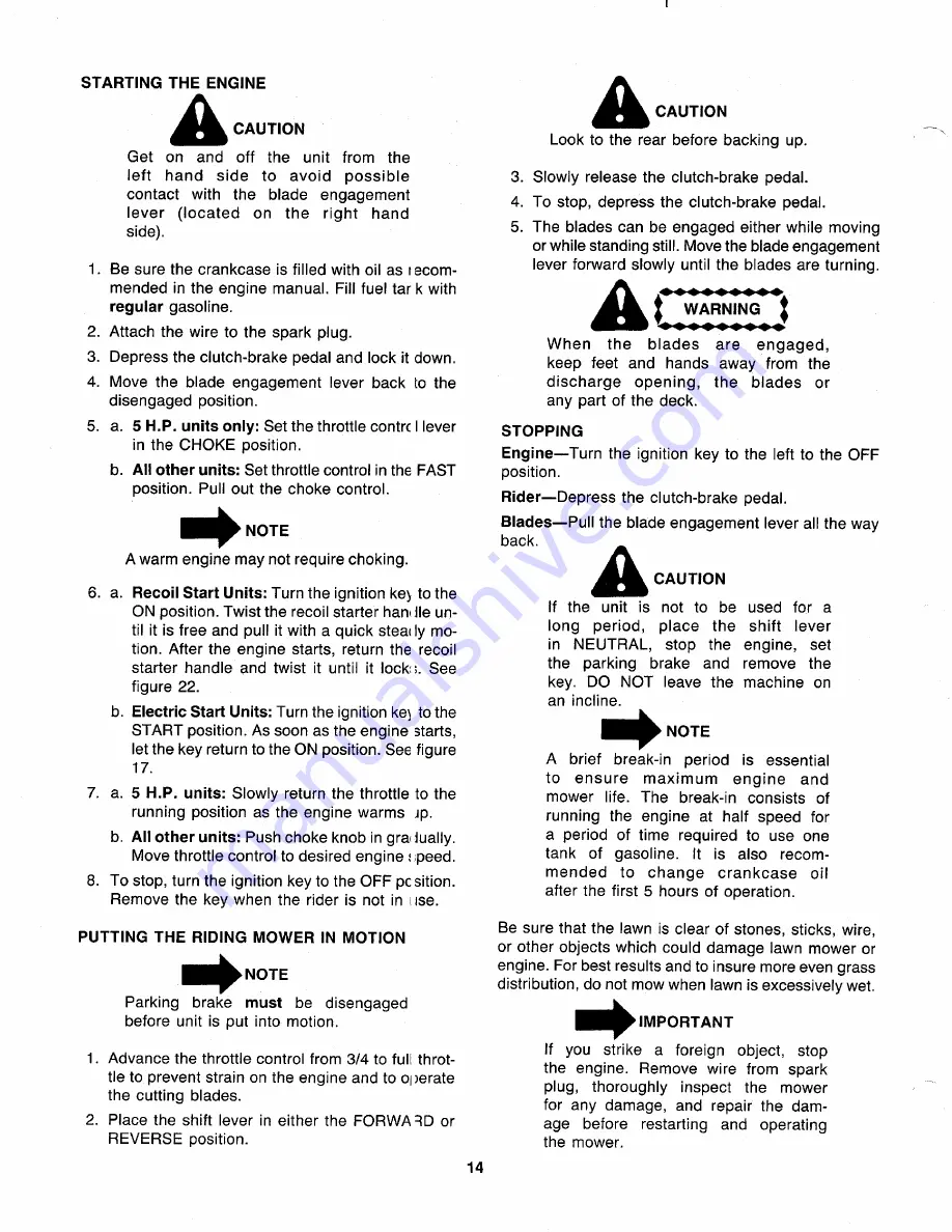 MTD 136-501-000 Owner'S Manual Download Page 14