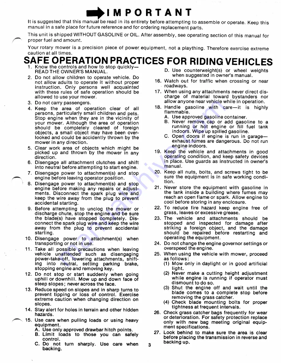 MTD 138-380A Owner'S Manual Download Page 3