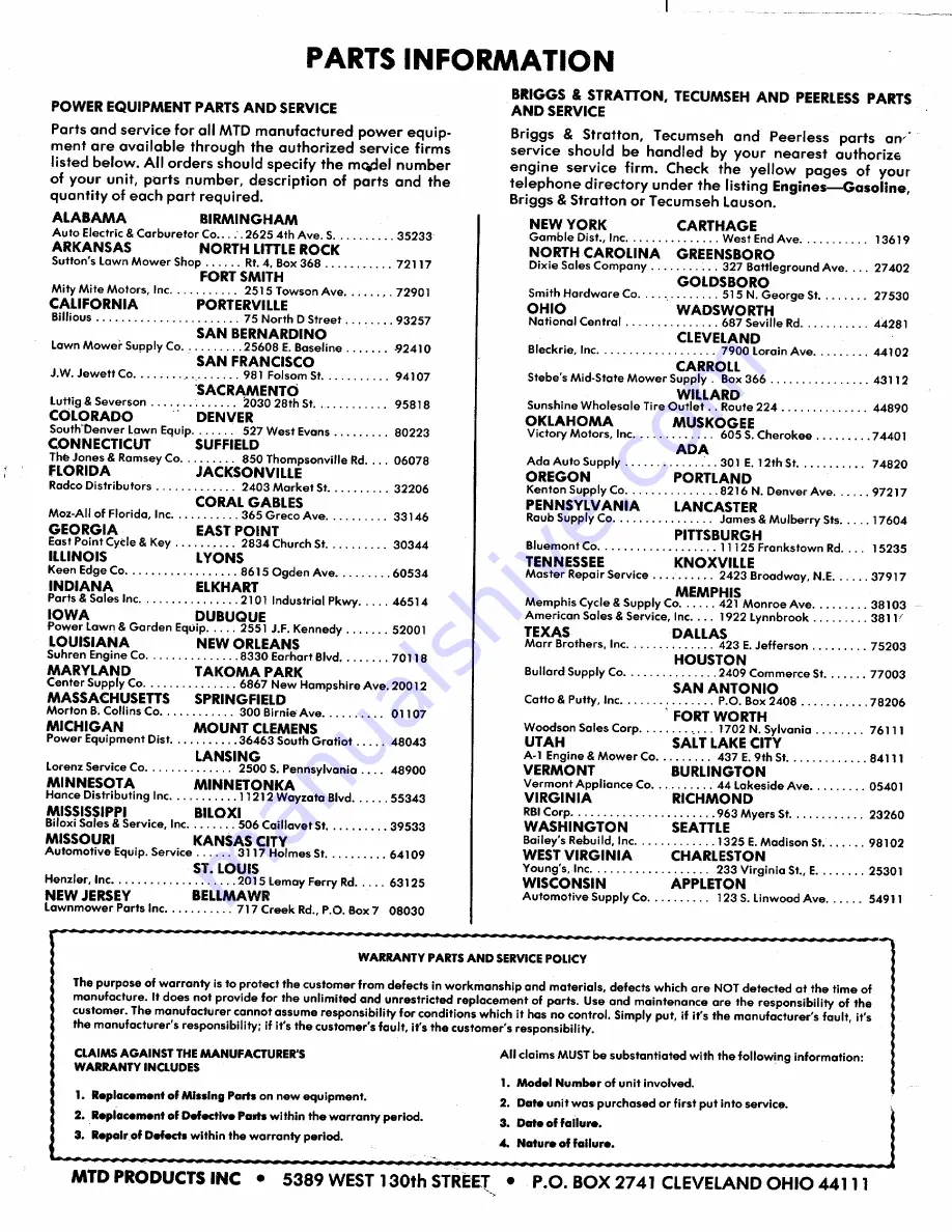 MTD 138-380A Owner'S Manual Download Page 28