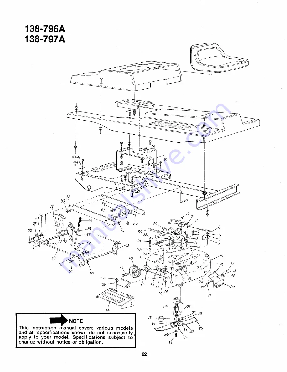 MTD 138-796A Owner'S Manual Download Page 22