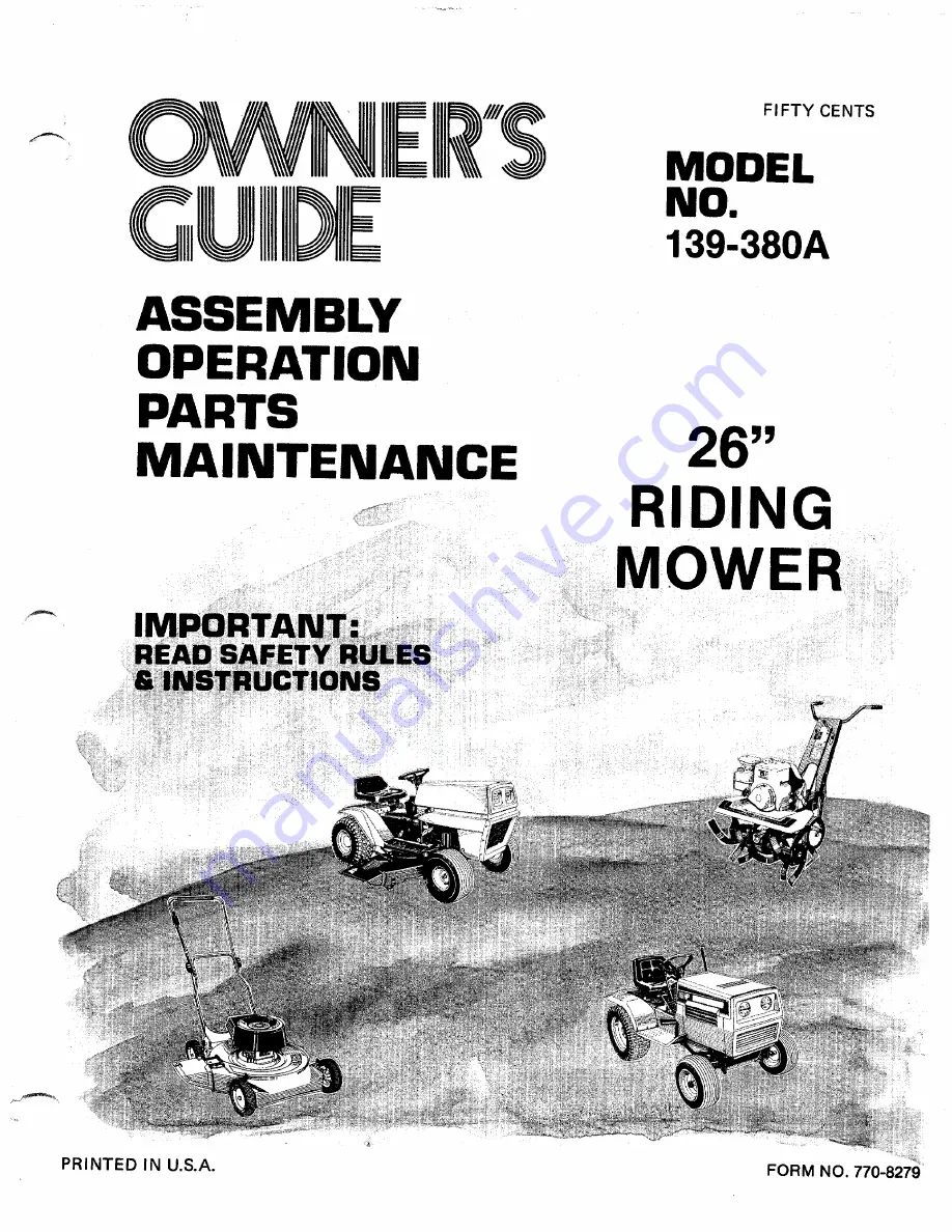 MTD 139-380A Owner'S Manual Download Page 1