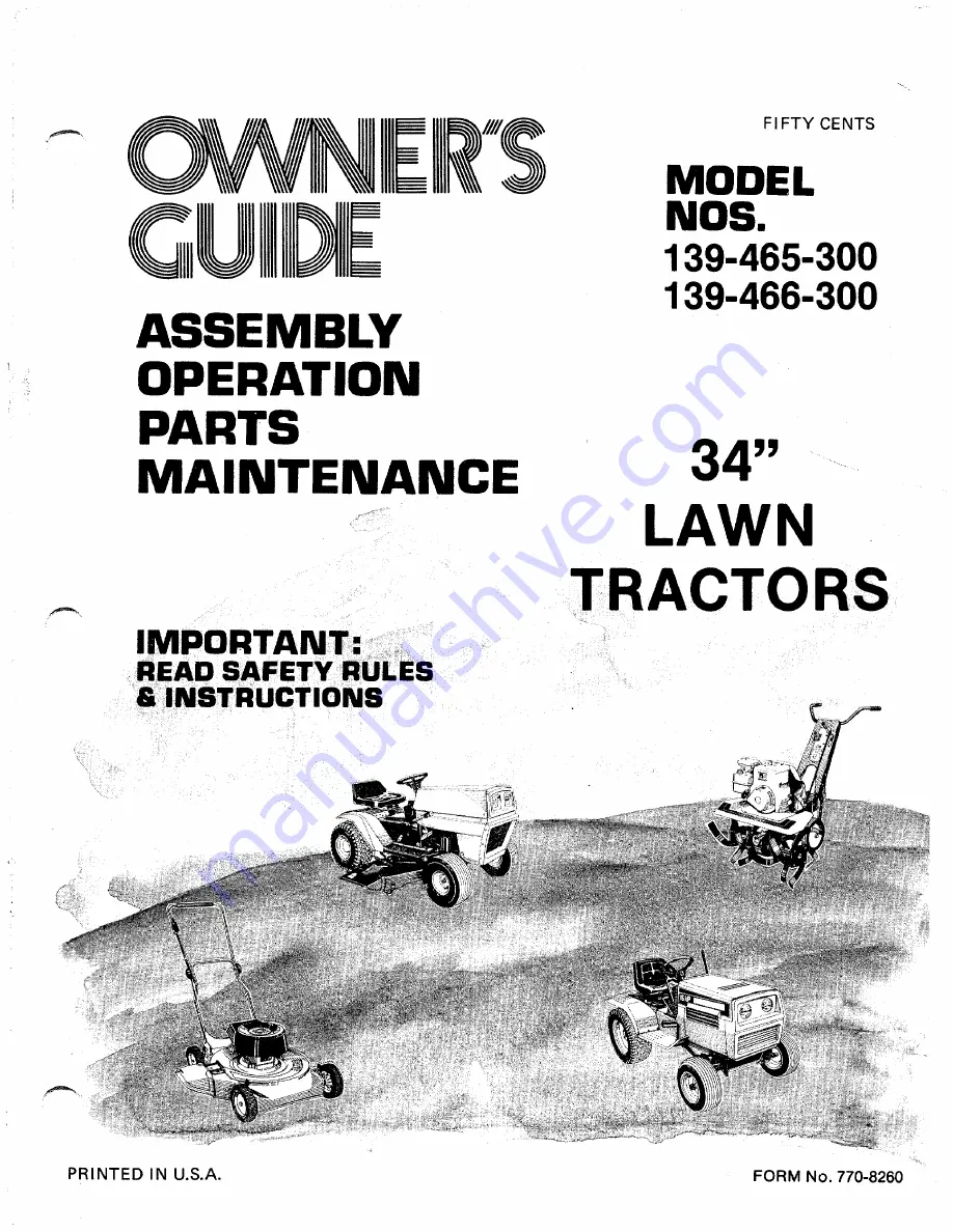 MTD 139-465-300 Owner'S Manual Download Page 1