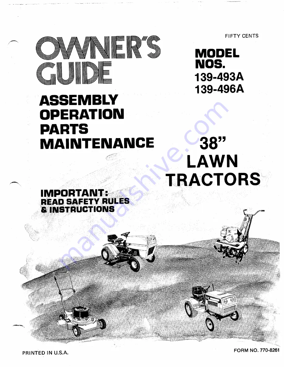 MTD 139-493A Owner'S Manual Download Page 1