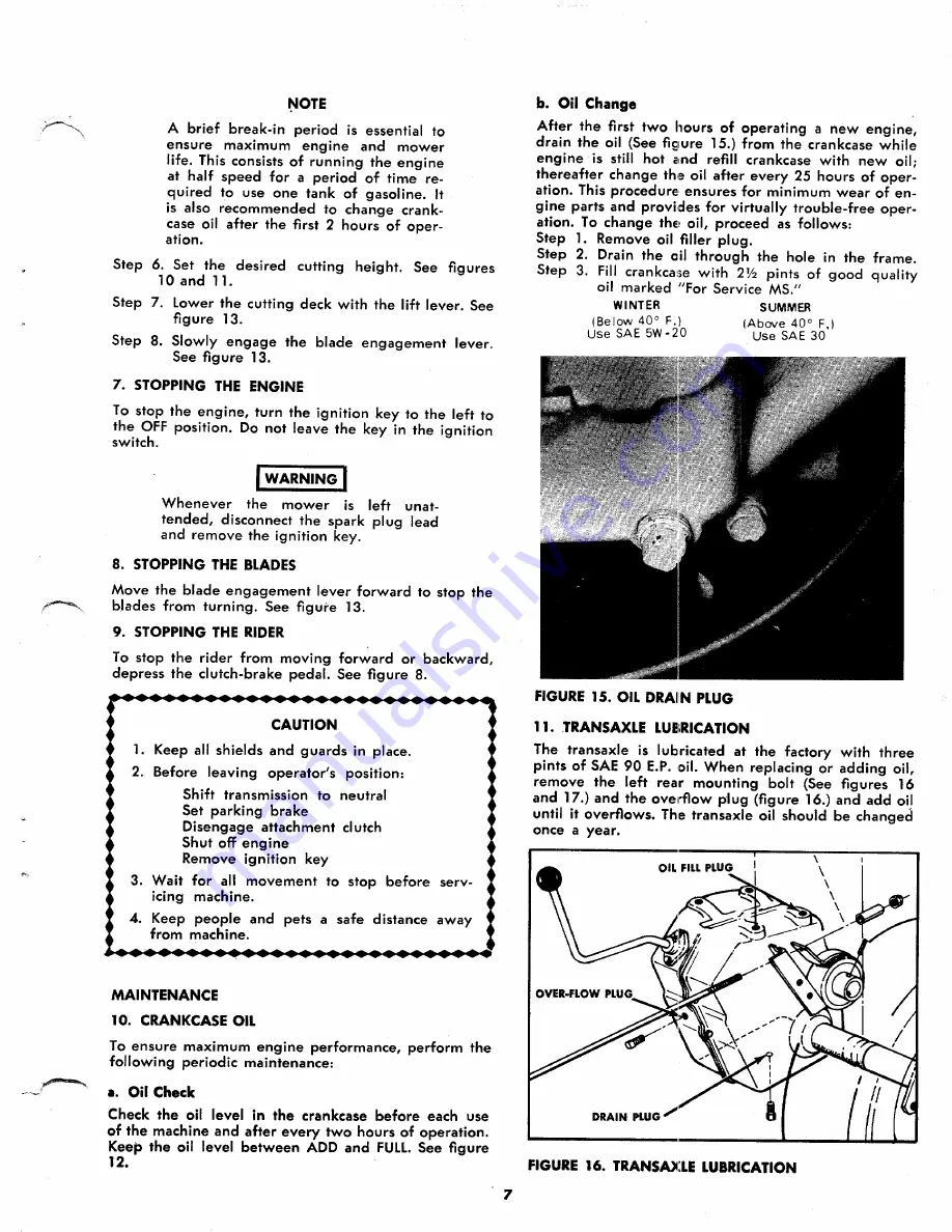 MTD 142-669 Operating/Service Instructions Manual Download Page 7