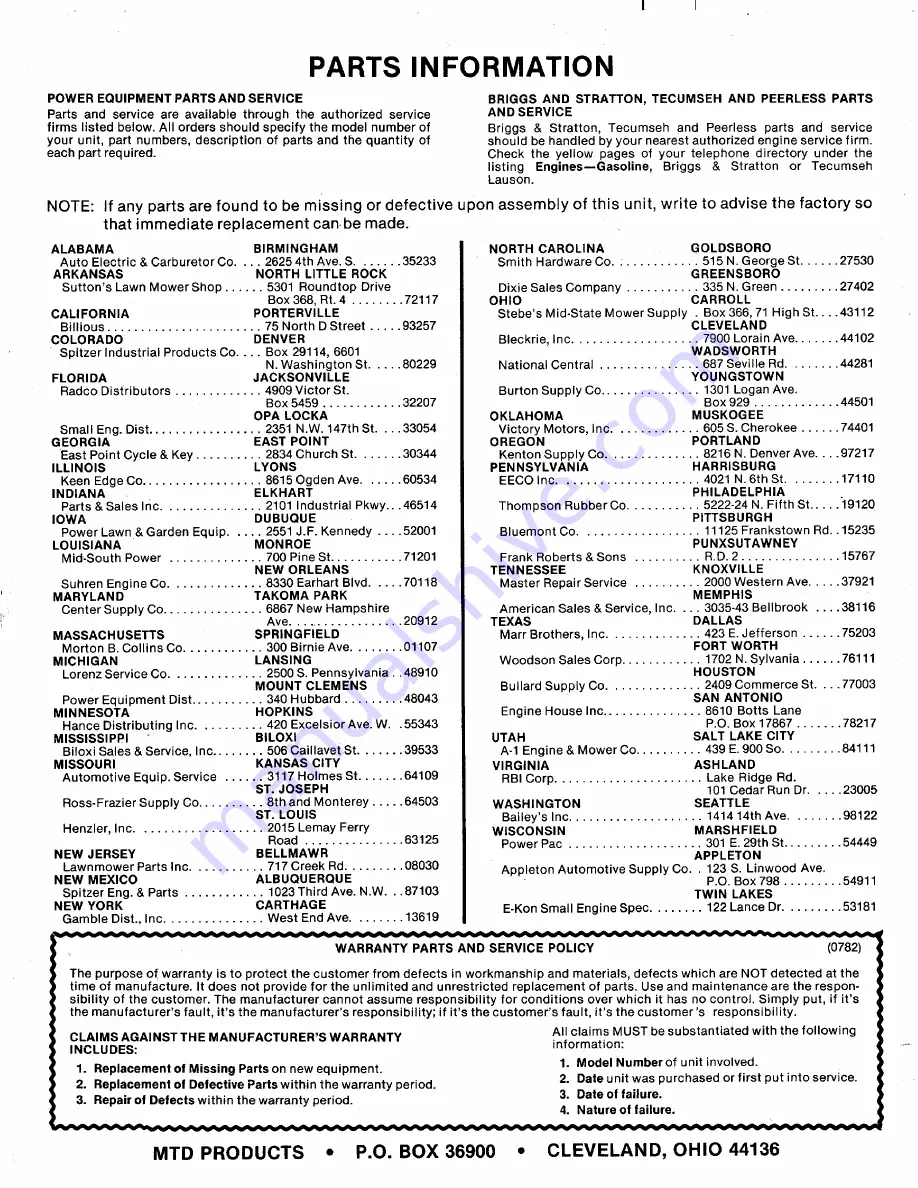 MTD 143-995A Owner'S Manual Download Page 40