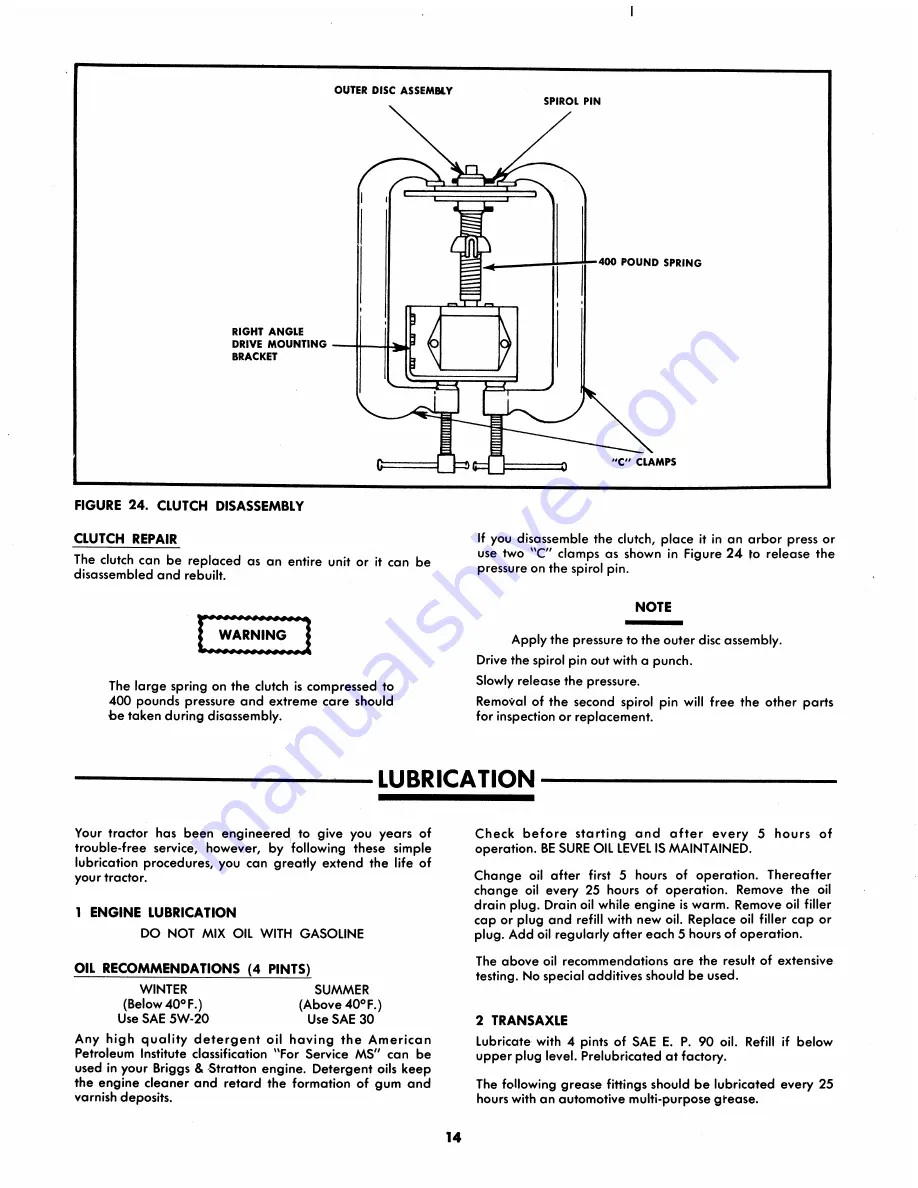 MTD 144-860A Owner'S Operating Service Instruction Manual Download Page 14